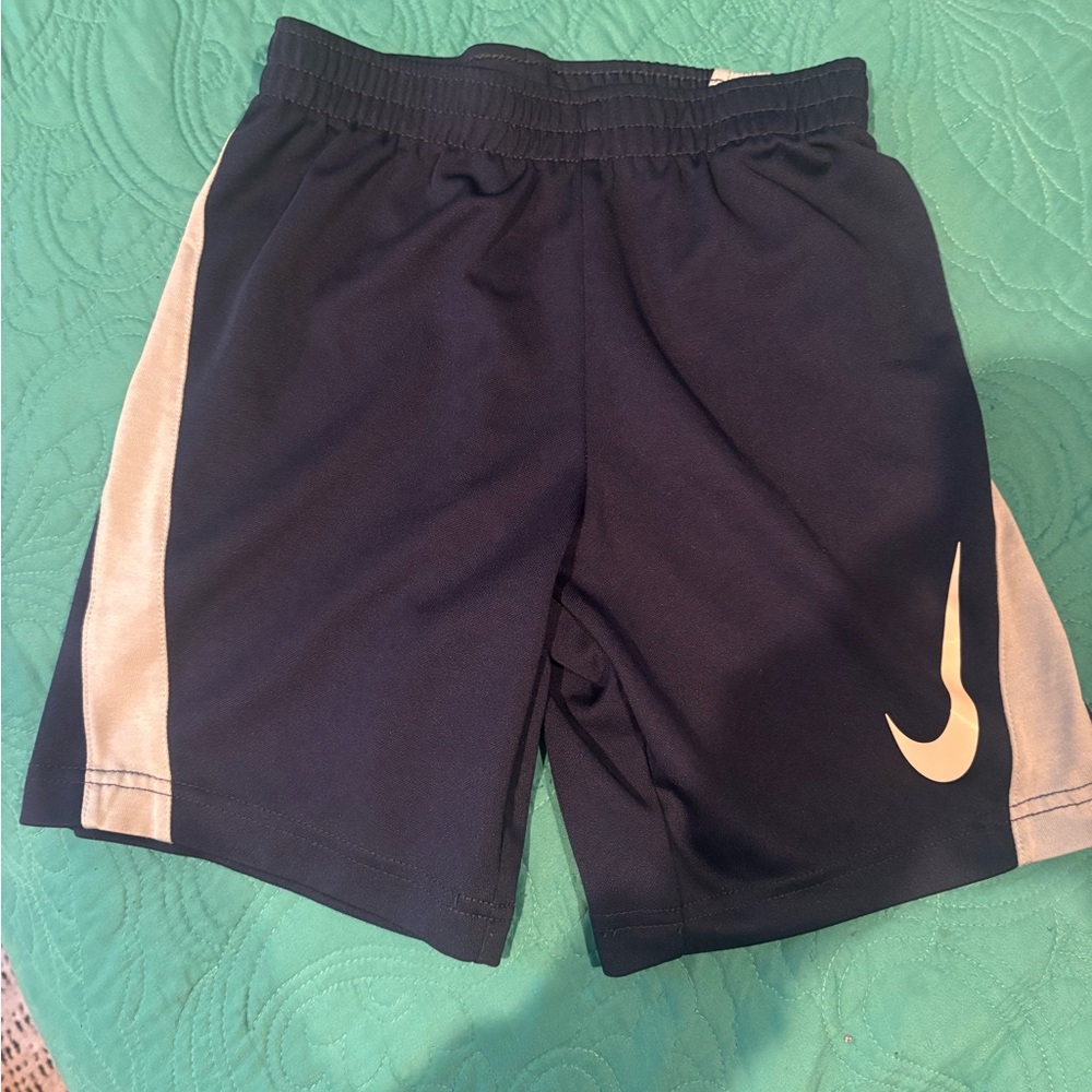 Nike Kids Navy Blue Shorts with White Swoosh